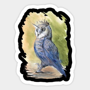 Noble owl - watercolour - gothic art and designs Sticker